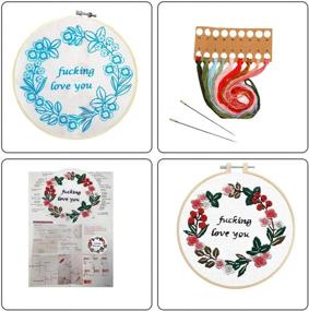 img 3 attached to Beginner Floral Wreath Cross Stitch Embroidery Kit - DIY Embroidery Starter Set 🌸 for Adults by Louise Maelys with Funny Designs - Perfect for Decor and Handmade Gifts