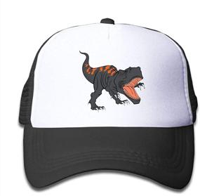 img 4 attached to Boys' Dinosaur Trucker Hat with Back Mesh Snapback - NVJUI JUFOPL Baseball Cap