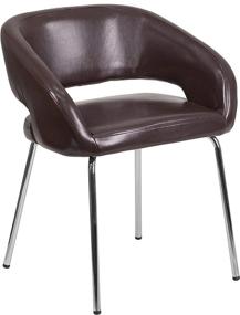 img 3 attached to 🪑 Stylish and Durable Flash Furniture Fusion Series Contemporary Brown LeatherSoft Side Reception Chair