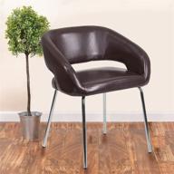 🪑 stylish and durable flash furniture fusion series contemporary brown leathersoft side reception chair логотип