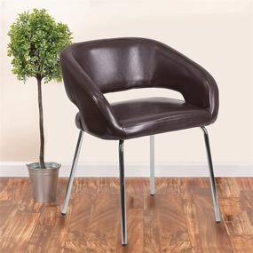 img 4 attached to 🪑 Stylish and Durable Flash Furniture Fusion Series Contemporary Brown LeatherSoft Side Reception Chair