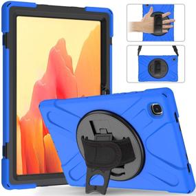 img 4 attached to TSQ Blue Samsung Galaxy Tab A7 10.4 Case with Handle 2020 - Heavy Duty Rugged Cover for Kids - Durable Hard Protective Case with 360° Stand, Hand Grip & Shoulder Strap - Compatible with Galaxy A7 Tablet SM-T500/T505