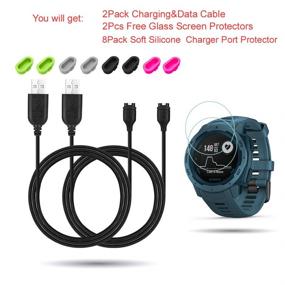 img 3 attached to Complete JIUJOJA Bundle for Garmin Instinct Smart Watch: 2 Chargers, Screen Protectors, and Charger Port Protectors