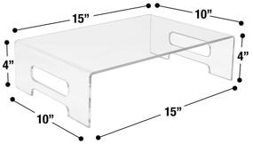 img 2 attached to Clear Acrylic Monitor Stand by Sorbus – Laptop Riser and Desktop Stand for Computers – Display Tray Shelf for Desks – Portable Bed Tray with Carry Handles – Includes Keyboard Cover – Ideal for Laptop Monitors, Showcase Fixtures, and Food Display Risers