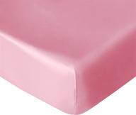 🛏️ super soft satin fitted crib sheet - luxurious solid color toddler sheet in pink by ntbay logo