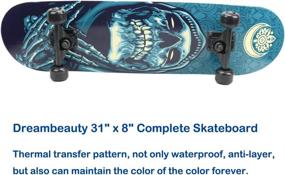 img 3 attached to 🛹 Dreambeauty 31-inch Pro Skateboard Complete, 7-Layer Maple Wood Double Kick Concave Skateboards for Tricks – Teens, Beginners, Girls, Boys, Kids, Adults