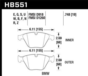 img 1 attached to Хоук Перформанс HB551F 748 уличные тормозные колодки