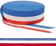 white patriotic crepe paper streamers logo