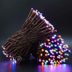 img 2 attached to 🌈 Versatile Color Changing LED String Lights: Remote Control, 100 Feet, 300 Count, 5mm Wide Angle Bulbs, 10 Functions Controller, Warm White/Multicolor & Multiple Flashing Modes (Brown Wire)