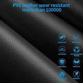 img 3 attached to Sunny Color 1pc Filling Bamboo Charcoal Edge Wrapping Car Front Seat Cushion Cover Pad for Auto with PU Leather (Black): Stylish Protection and Comfort for Your Car Seats