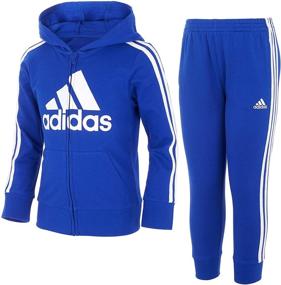 img 4 attached to Active Boys' Clothing: Adidas French Hooded Jacket Joggers