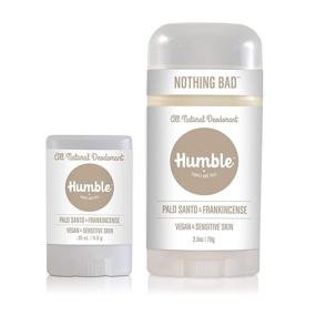 img 4 attached to Humble Brands All Natural Vegan Deodorant Stick for Sensitive Skin, Sensitive Palo Santo & Frankincense Deodorant - Full & Travel Pack, Aluminum Free