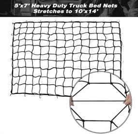 img 2 attached to 🔗 5'x7' Heavy Duty Bungee Cargo Net Truck Bed Nets with 20 pcs D Clip Carabiners