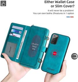 img 2 attached to 💼 15 Card Slots & Shoulder Strap PU Leather Wallet Case for Samsung Galaxy S21 - Detachable Magnetic Full Protective Purse Cover (S21 Blue)