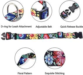 img 1 attached to 🐶 LoyalSunnypet Cute Dog Collar 2 Pack: Quick Release Buckle, Premium Floral Collars for Girl Dogs − Adjustable, Soft & Comfortable