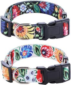 img 3 attached to 🐶 LoyalSunnypet Cute Dog Collar 2 Pack: Quick Release Buckle, Premium Floral Collars for Girl Dogs − Adjustable, Soft & Comfortable