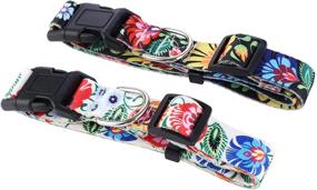 img 2 attached to 🐶 LoyalSunnypet Cute Dog Collar 2 Pack: Quick Release Buckle, Premium Floral Collars for Girl Dogs − Adjustable, Soft & Comfortable