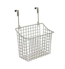 img 4 attached to 👜 Spectrum Diversified Grid Storage Basket: Over-The-Cabinet Steel Wire Sink Organizer for Kitchen & Bathroom – 6.5x10.25x13.25 Inch (Pack of 1) – Satin Nickel PC