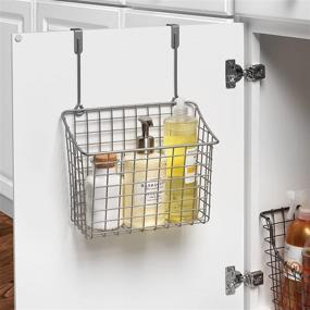 img 2 attached to 👜 Spectrum Diversified Grid Storage Basket: Over-The-Cabinet Steel Wire Sink Organizer for Kitchen & Bathroom – 6.5x10.25x13.25 Inch (Pack of 1) – Satin Nickel PC