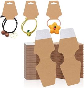img 4 attached to 🎁 LISHINE 400 Pcs Necklace Cards with Adhesive for Packaging, Bracelet Display Card for Selling, Keychain Display Cards, Kraft Paper Jewelry Display Hanging Card for Bracelets and Necklaces, Scrunchie Tags