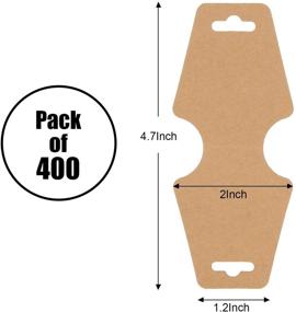 img 3 attached to 🎁 LISHINE 400 Pcs Necklace Cards with Adhesive for Packaging, Bracelet Display Card for Selling, Keychain Display Cards, Kraft Paper Jewelry Display Hanging Card for Bracelets and Necklaces, Scrunchie Tags