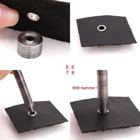 img 1 attached to 🔧 Leather Craft Hole Punch Tool Kit with 4mm Eyelet Hole, Including 50 Silver and 50 Bronzed Eyelets