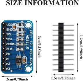 img 3 attached to 🧮 ADS1115 16-битный АЦП 4-канальный аналого-цифровой преобразователь с программируемым усилителем усиления для Arduino, Raspberry Pi - Набор из 6