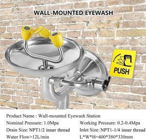 img 2 attached to 💧 Efficient Stainless Wall Mounted Emergency Eyewash: Optimal Safety Solution