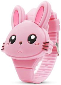 img 4 attached to Cute Digital Girls Watch 👧 with Silicone Band and Clamshell Design