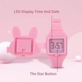 img 2 attached to Cute Digital Girls Watch 👧 with Silicone Band and Clamshell Design