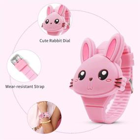img 1 attached to Cute Digital Girls Watch 👧 with Silicone Band and Clamshell Design