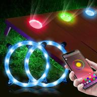 app controlled cornhole lights, 16 million rgb colors changing led cornhole ring lights for family backyard bean bag toss cornhole game - 2 sets логотип