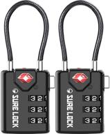 🔒 tsa approved travel luggage locks with inspection indicator and easy-to-read dials - pack of 2 logo