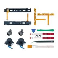🛠️ mcbazel 18 in 1 replacement repair kit for nintendo switch joy-con - includes screwdrivers, opening tool, 3d left/right analog joysticks, buckle lock, charging port slider, button sync flex cable set logo