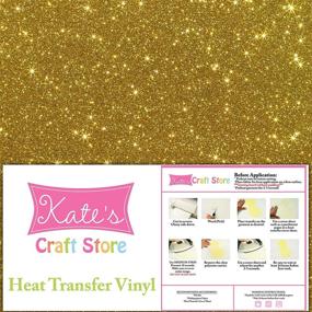 img 1 attached to 🌟 5-Pack Glitter Iron-on Heat Transfer Vinyl Sheets (Gold), 10x12 inches