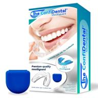 the confidental - pack of 8 moldable mouth guards for teeth grinding clenching bruxism, athletic sports, whitening tray - includes 4 regular and 4 small guards in 2 sizes logo