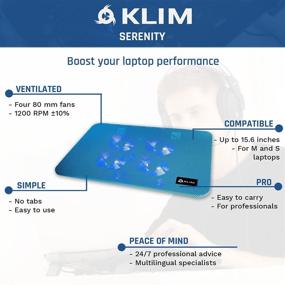 img 3 attached to ⚙️ KLIM Serenity Laptop Cooling Stand + Silent Cooling Pad + Blue + Metal Grid + 11-15.6" + Stable & Sturdy + Small & Medium Laptops + New 2021