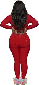 img 1 attached to Womens Jumpsuit Pajamas CasualSolid Bodysuit Women's Clothing