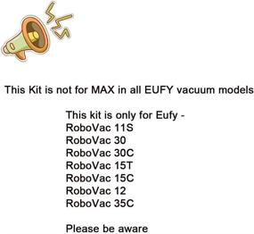 img 1 attached to Hyphen-X Replacement Parts for Eufy RoboVac 11S, 30, 🔧 30C, 15C, 12, 35C - Filters, Side Brushes, Rolling Brushes