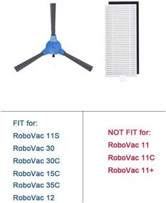 img 3 attached to Hyphen-X Replacement Parts for Eufy RoboVac 11S, 30, 🔧 30C, 15C, 12, 35C - Filters, Side Brushes, Rolling Brushes