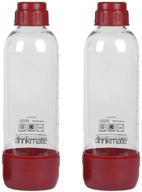 🥤 enhance your drinking experience with drinkmate 1l carbonating bottles - red (2 pack) logo