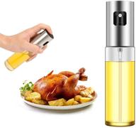 emoly transparent glass oil sprayer - food-grade oil spray bottle versatile for bbq, cooking, salad, baking, roasting - portable vinegar dispenser with stainless steel kitchen design logo