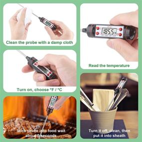 img 1 attached to 🌡️ Extended-Range Digital Kitchen Thermometer: Instant Read Meat, Candy & More - Fahrenheit/Celsius Switch by DWEPTU