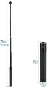 img 2 attached to 🤳 29-Inch Handheld Extension Rod for Gimbal – Selfie Stick with Adjustable Length, Compatible with DJI Osmo Mobile 2, DJI Osmo 3, Feiyu, Zhiyun Smooth Q & 4, Equipped with 1/4" Thread Handheld Pole