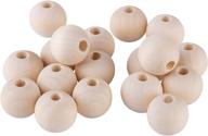 🔮 100 pack of 25mm unfinished round wood beads - natural craft loose beads for diy bracelet making and hand-made art supplies logo