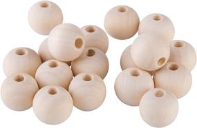 img 4 attached to 🔮 100 Pack of 25mm Unfinished Round Wood Beads - Natural Craft Loose Beads for DIY Bracelet Making and Hand-Made Art Supplies