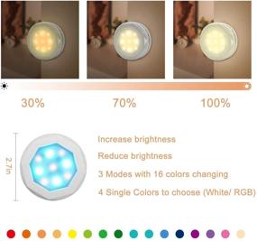 img 1 attached to 🔦 Wireless Led Puck Lights with Remote Control – UYICOO Color Changing Dimmable Under Cabinet Lighting, 3500K Battery Operated Sticker Light with Timer – Ideal for Closet, 3 Pack (White)