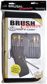 img 1 attached to 🎨 Black Keep N' Carry Zippered Brush Carrier, Short Handle by Royal Langnickel - 12-1/2-Inch x 11-1/4-Inch