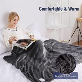 img 2 attached to 🔌 Aukfa Electric Heated Throw Blanket, 50” x 60” Soft Flannel Electric Blanket, 10 Heat Levels &amp; 3 Hours Timer Auto Off, Fast Heating Blanket for Home Office Use, ETL Certified, Machine Washable, Gray" -- "Aukfa Gray Electric Heated Throw Blanket, 50” x 60” Soft Flannel, 10 Heat Levels, 3 Hour Timer Auto Off, Fast Heating Blanket for Home Office, ETL Certified, Machine Washable