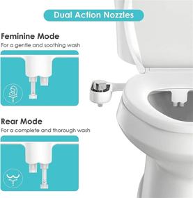 img 1 attached to 🚽 Advanced Bidet Attachment for Toilet - Dual Nozzles, Fresh Water Sprayer for Men and Women | Non-Electric, Pressure Control | MEDGRAM Bidet